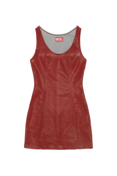 Diesel UK D-Venus Track Denim Tank Dress Red