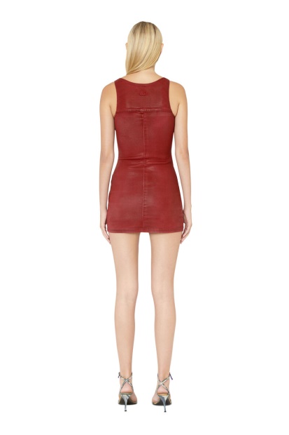 Diesel UK D-Venus Track Denim Tank Dress Red