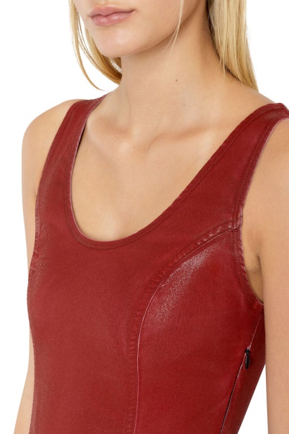 Diesel UK D-Venus Track Denim Tank Dress Red