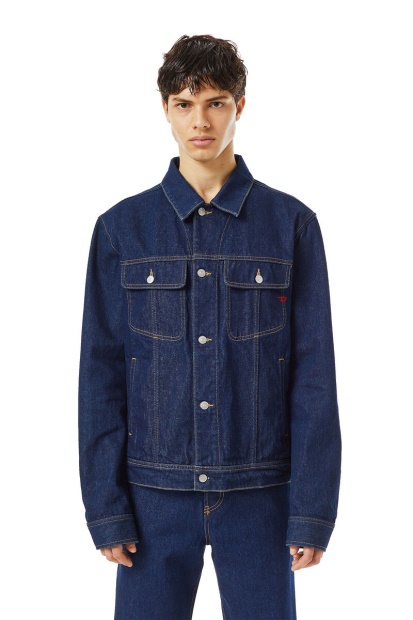 Diesel UK D-Barcy Trucker Jacket In Dark Blue