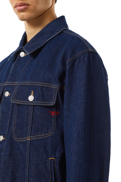Diesel UK D-Barcy Trucker Jacket In Dark Blue