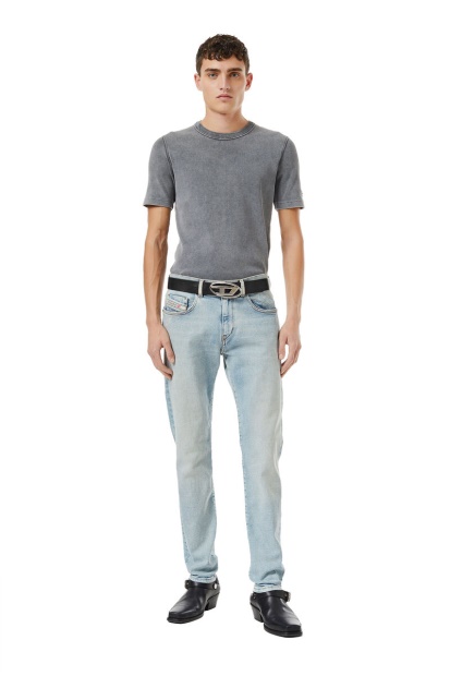 Diesel UK 2019 D-Strukt 09C08 Slim Jeans In Light Blue
