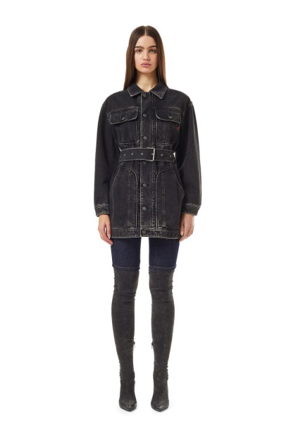 Diesel UK De-Flaminia Trucker Coat Black/Dark Grey