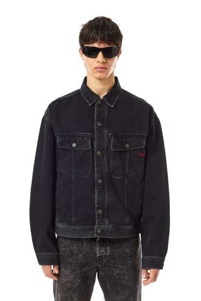 Diesel UK D-Lillo Trucker Jacket Black/Dark Grey