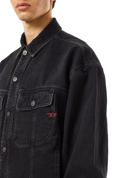 Diesel UK D-Lillo Trucker Jacket Black/Dark Grey