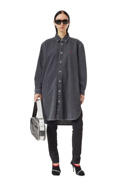 Diesel UK De-Blex Shirt Dress Black/Dark Grey