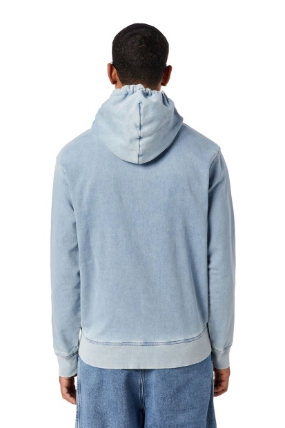 D-Gir Track Denim Hoodie Diesel UK Light Blue
