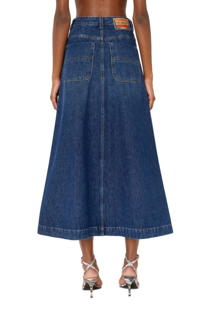 De-Albus-L A-Line Long Skirt Diesel UK Dark Blue