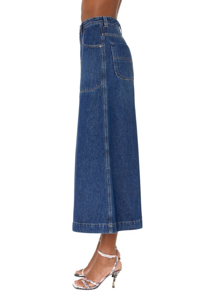 De-Albus-L A-Line Long Skirt Diesel UK Dark Blue
