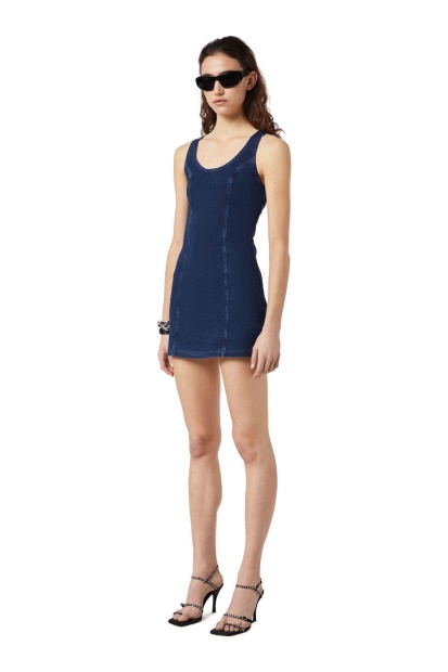 D-Venus Track Denim Tank Dress Diesel UK In Dark Blue