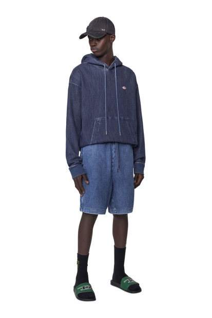 D-Boxy Track Denim Shorts Diesel UK In Medium Blue