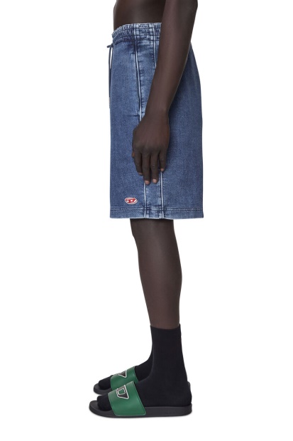 D-Boxy Track Denim Shorts Diesel UK Medium Blue