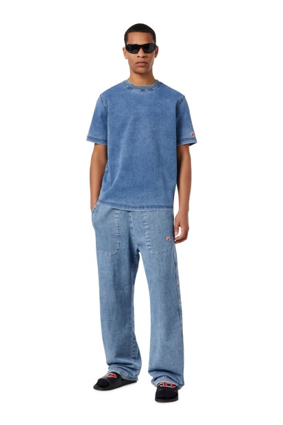 D-Biggor Track Denim T-Shirt Diesel UK Light Blue