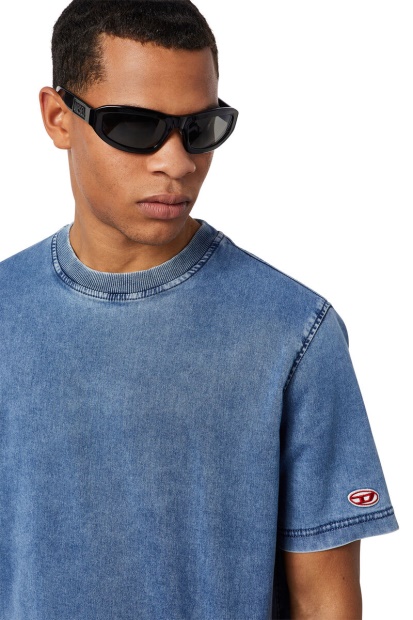 D-Biggor Track Denim T-Shirt Diesel UK Light Blue