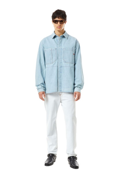 Diesel UK Light Blue D-Hor Workwear Shirt