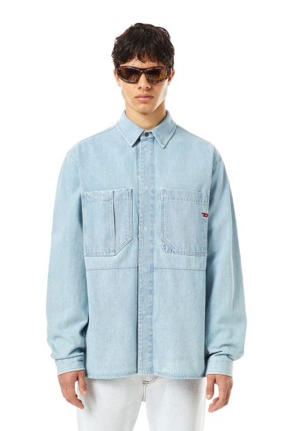 Light Blue Diesel UK D-Hor Workwear Shirt