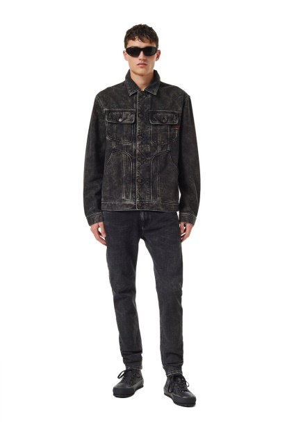 Black/Dark Grey Diesel UK D-Riley Trucker Jacket