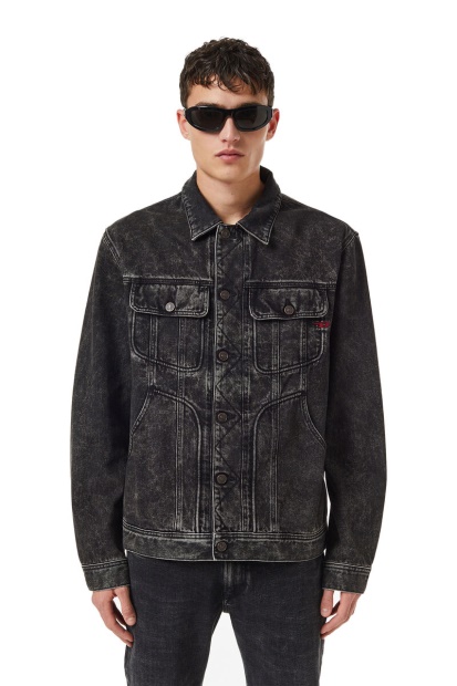 Black/Dark Grey Diesel UK D-Riley Trucker Jacket