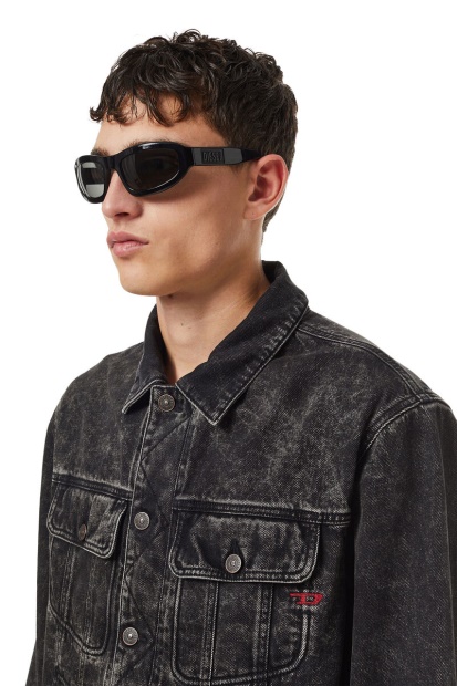 Black/Dark Grey Diesel UK D-Riley Trucker Jacket