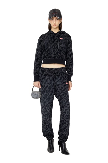 Black Diesel UK D-Angy Track Denim Hoodie