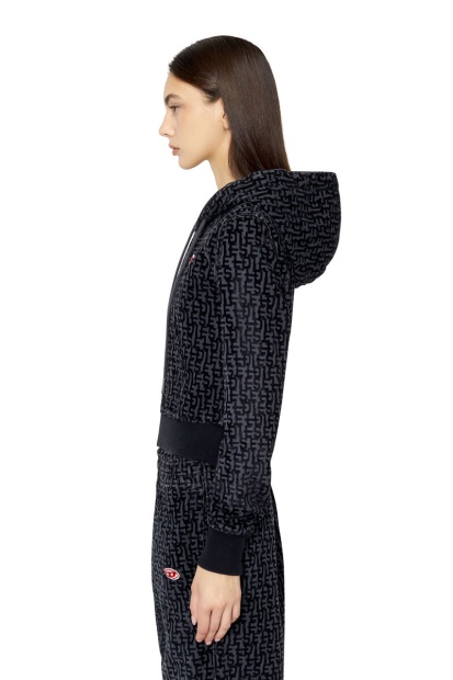 Black Diesel UK D-Angy Track Denim Hoodie