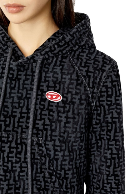 Black Diesel UK D-Angy Track Denim Hoodie