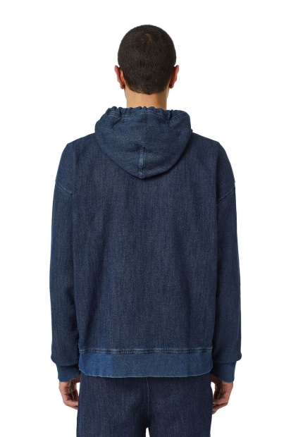D-Um-Rib Track Denim Hoodie Diesel UK In Dark Blue