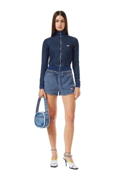 Dark Blue Diesel UK D-Emy Track Denim Sweatshirt