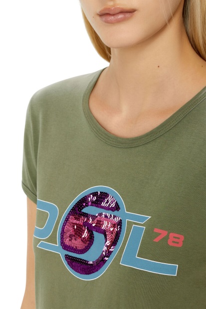 Diesel UK T-Uncutie-Long-E2 Olive Green