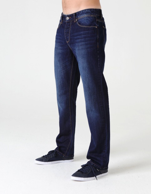 Dark Blue Diesel UK Rudy Straight Washed Indigo