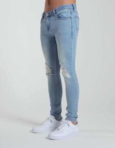 Saxon Skinny Fit Ocean Diesel UK Light Blue