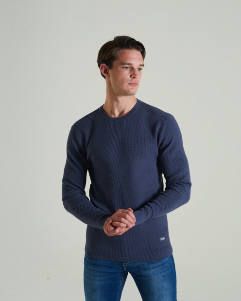 Blue Waldon Sweater Steel Indigo Diesel UK