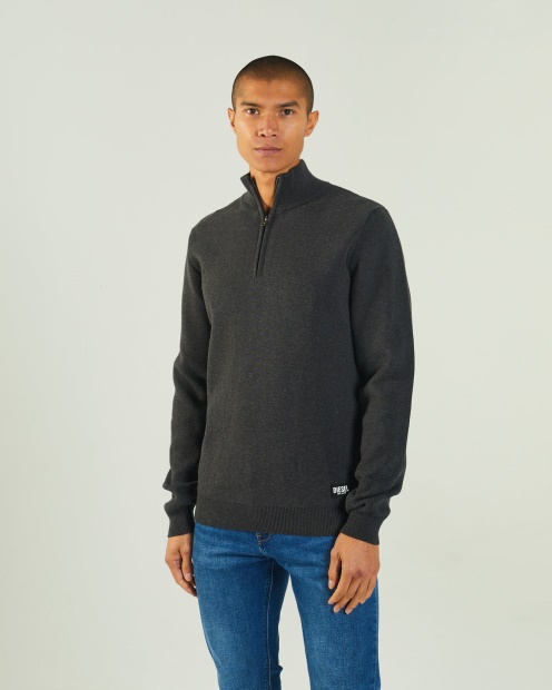 Colter Half Zip Charcoal Marl Diesel UK Dark Grey