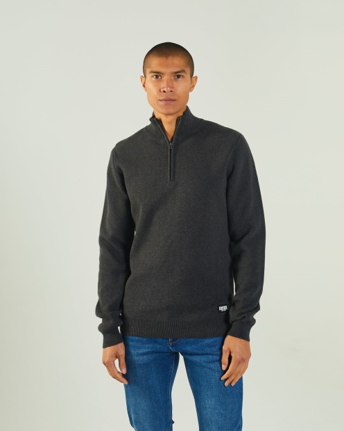 Colter Half Zip Charcoal Marl Diesel UK Dark Grey