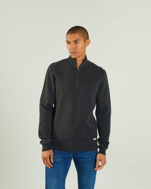 Colter Half Zip Charcoal Marl Diesel UK Dark Grey