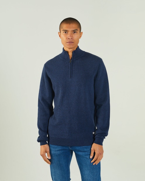 Diesel UK Colter Half Zip Space Marl Blue
