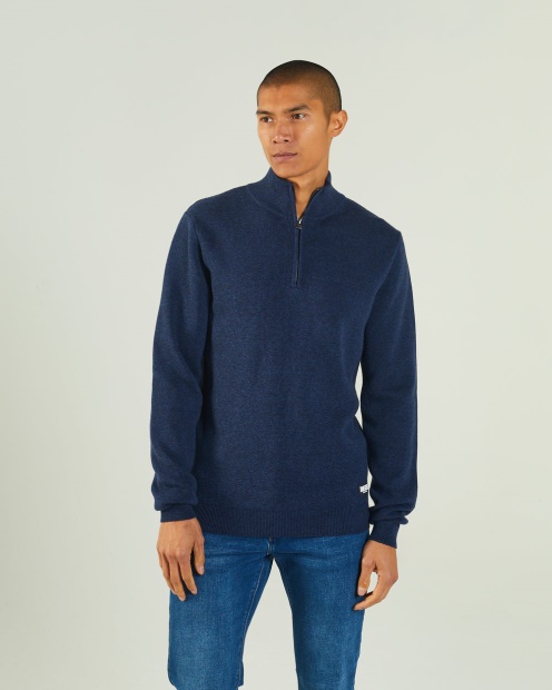 Diesel UK Colter Half Zip Space Marl Blue