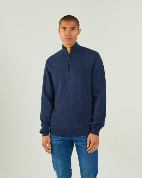 Diesel UK Colter Half Zip Space Marl Blue