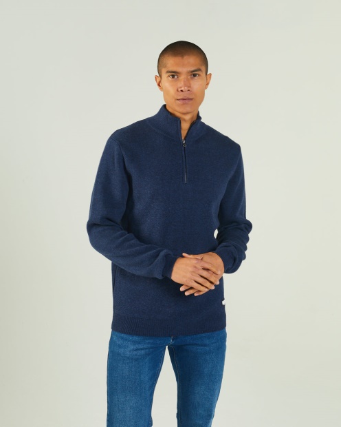 Diesel UK Colter Half Zip Space Marl Blue