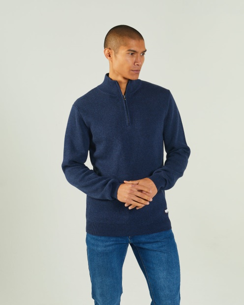 Diesel UK Colter Half Zip Space Marl Blue