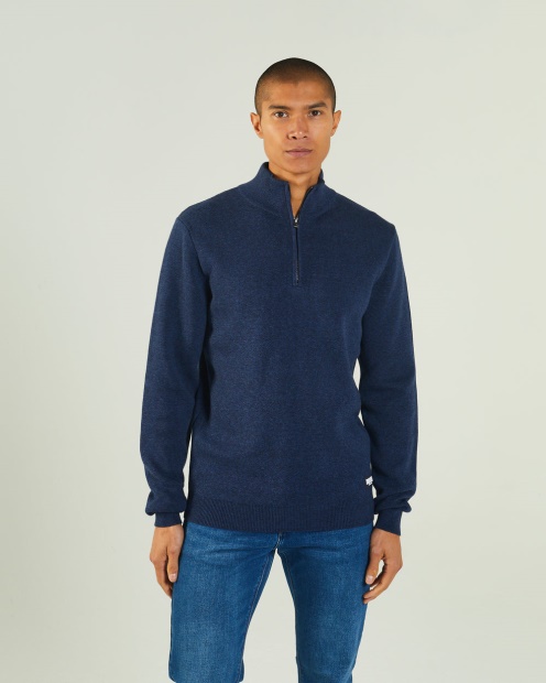 Diesel UK Colter Half Zip Space Marl Blue