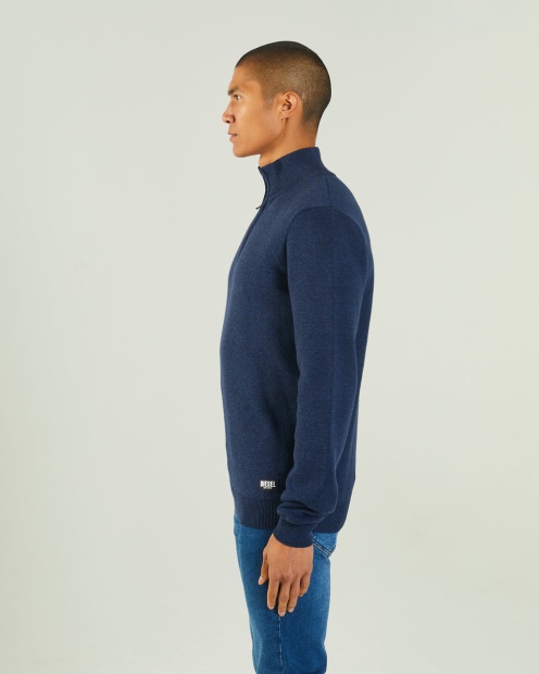 Diesel UK Colter Half Zip Space Marl Blue