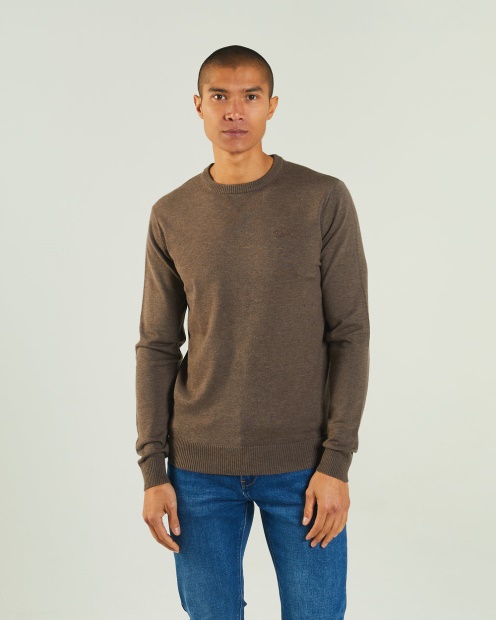 Diesel UK Dylan Round Neck Walnut Wood Marl Brown