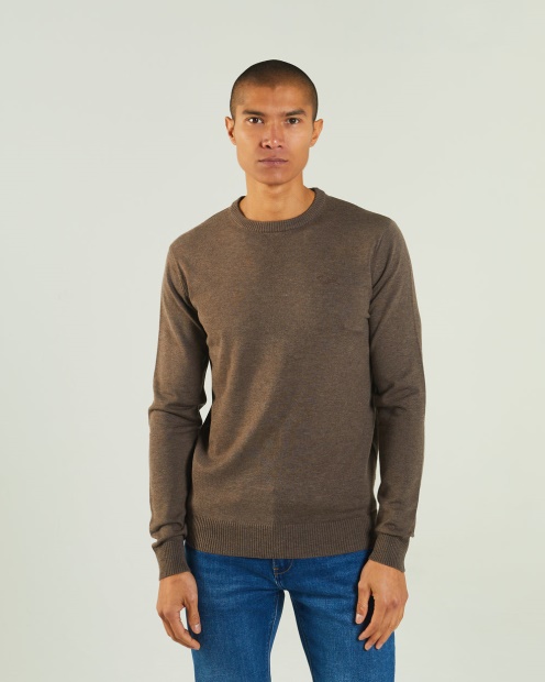 Diesel UK Dylan Round Neck Walnut Wood Marl Brown