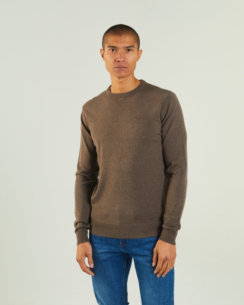 Diesel UK Dylan Round Neck Walnut Wood Marl Brown