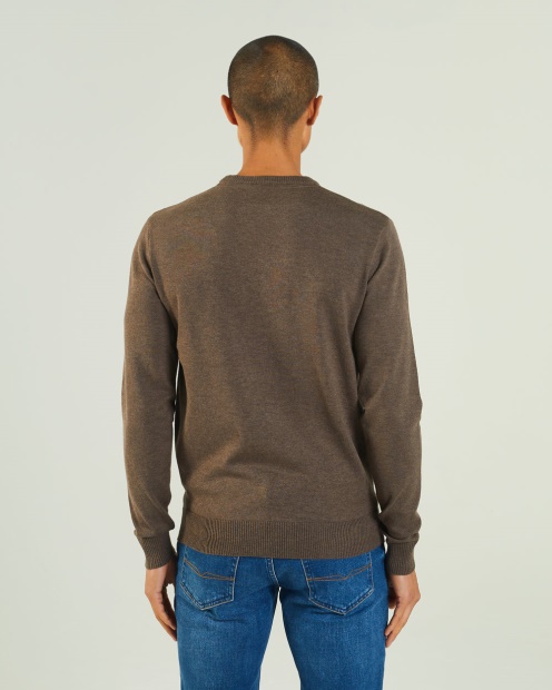 Diesel UK Dylan Round Neck Walnut Wood Marl Brown