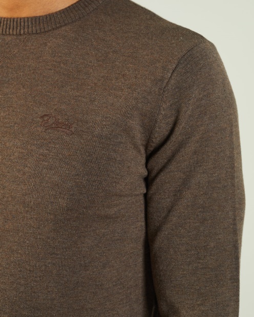 Diesel UK Dylan Round Neck Walnut Wood Marl Brown