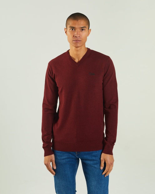 Tony V Neck Biking Red Melange Diesel UK