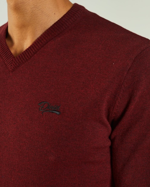 Tony V Neck Biking Red Melange Diesel UK