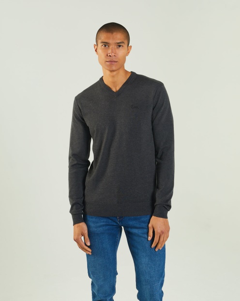 Tony V Neck Charcoal Marl Diesel UK Dark Grey